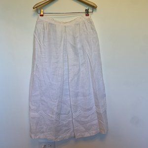 CLOAK OF MANY COLORS Liberty Lucrezia Ivory Off White Linen FABRIC Skirt 10